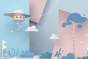 立体场景背景C4D