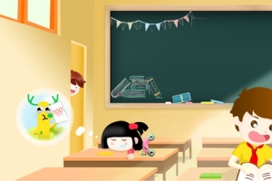 开学季卡通手绘绿色banner