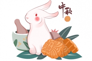 中秋节日玉兔装饰图案元素