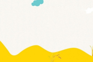 初夏扁平黄色远山banner