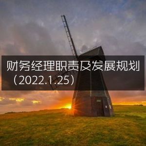2022年1月25日财务经理职责与职业发展规划