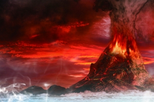 火山喷发背景banner