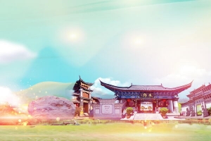 中国风丽江古城旅行背景模板