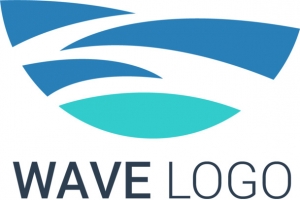 海浪曲线元素标识logo设计