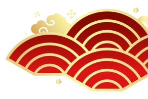 中式新年祥云红金装饰高清PNG免扣设计素材免费下载