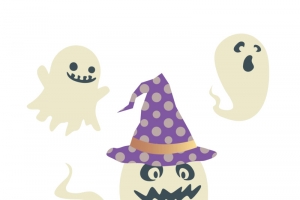 万圣节三个白色小怪