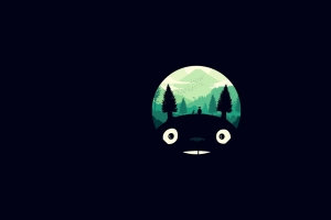 龙猫简约背景4K设计壁纸