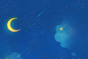 卡通可爱兔子夜景平面广告