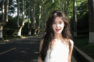 校园长发可爱美女4K电脑壁纸