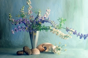 静物花瓶油画水彩画