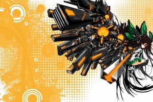 黄色音乐用具几何扁平渐变高清PNG透明壁纸设计素材免费下载