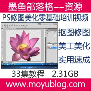 零基础PS修图美化，淘宝美工必备技能全程培训视频