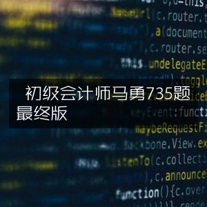 初级会计师马勇精选735题终极版