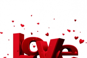 love爱心红色立体字