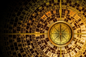 黑色背景纹理太极八卦海报banner