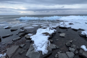 海岸 石头 雪 冰 海 自然 4k壁纸 3840x2160