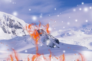 雪山火焰素材
