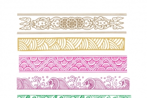 中国古典波浪纹样高清PNG透明素材-中国风设计元素免费下载