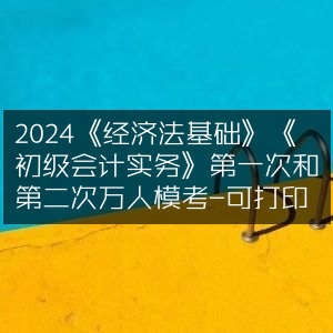 2024年《经济法基础》&《初级会计实务》一二次万人模考（可打印版）