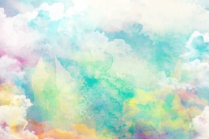 七彩天空云朵水彩质感背景图