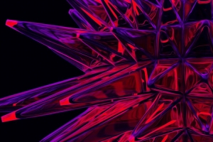 结构 水晶 多刺 锋利 红色 紫色 4k壁纸 3840x2160
