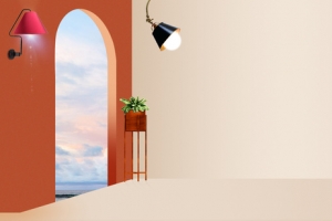 立体空间家装banner背景