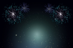 深色背景夜幕下的烟花平面广告