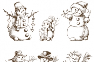 雪人手绘6款