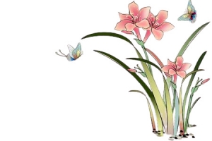 中国风水墨水仙花元素