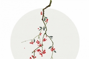 红色梅花高清复古元素合成