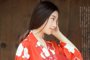 红色和服 純子さんは 4K日本美女壁纸