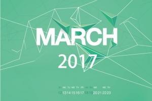 矢量日历2017年3月