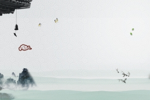 水墨画中国风黑白古风banner背景