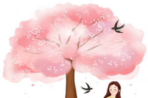 春天烂漫PNG粉色赏樱花