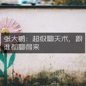 张大鹏揭秘，掌握超级聊天术，轻松与任何人畅谈