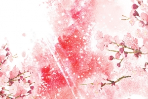 唯美桃花古风插画