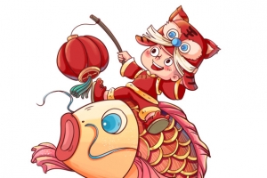 鱼灯笼春节小孩
