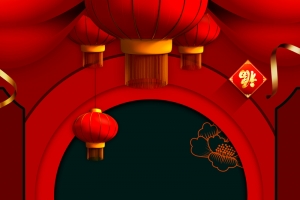 红色新年背景图