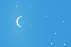 卡通宁静夜景h5