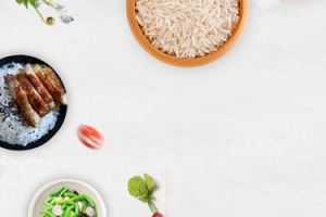 食品绿色大米俯视促销banner
