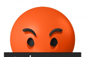 3D立体愤怒表情包高清PNG透明漂浮元素设计素材免费下载