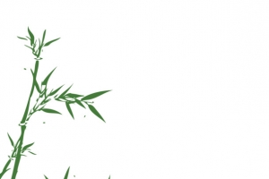 清新手绘竹叶风光