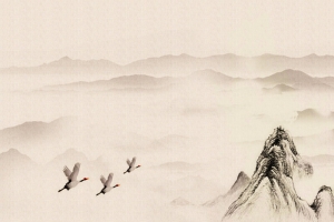 中国风水墨画古韵平面广告