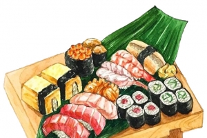 美食手绘插画图