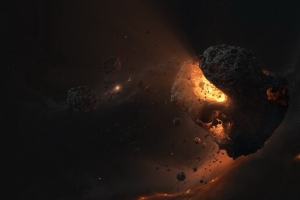 爆炸的星球海报背景