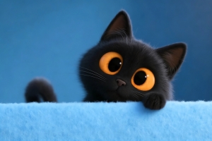 可爱小黑猫4K高清动物壁纸3840x2160免费下载