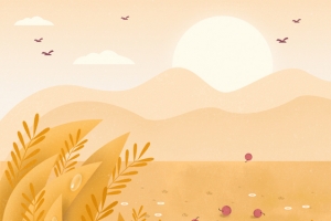 小清新秋分节气手绘banner