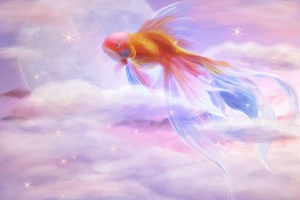 梦幻大鱼水墨画
