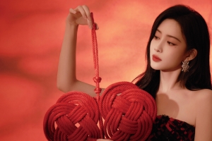 孟子义开工红裙3440x1440美女带鱼屏壁纸