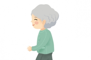 穿绿色衣服的老人家